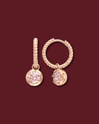 CHANTAL Twisted Rope Drop Charm Earrings, Pink Diamond