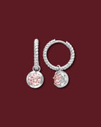 CHANTAL Twisted Rope Drop Charm Earrings, Pink Diamond