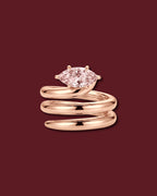 NAIYA pinky ring in rose gold, set with a marquise lab-grown pink diamond