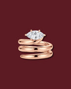 NAIYA pinky ring in rose gold, set with a marquise lab-grown white diamond