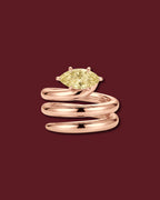 NAIYA pinky ring in rose gold, set with a marquise lab-grown yellow diamond