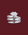NAIYA pinky ring in white gold, set with a marquise lab-grown white diamond