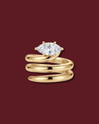 NAIYA pinky ring in yellow gold, set with a marquise lab-grown white diamond