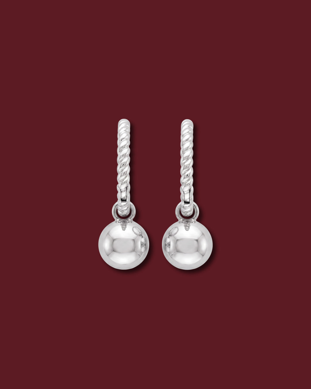 CHANTAL Twisted Rope Drop Charm Earrings, Pink Diamond