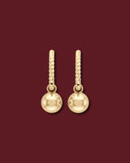 CHANTAL Twisted Rope Drop Charm Earrings, White Diamond