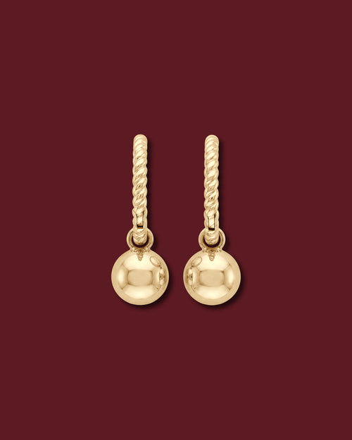 CHANTAL Twisted Rope Drop Charm Earrings, White Diamond