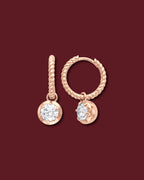 CHANTAL Twisted Rope Drop Charm Earrings, White Diamond