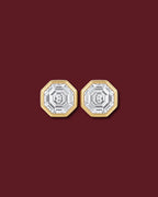 ANNA Octagon Asscher Bezel Stud Earrings