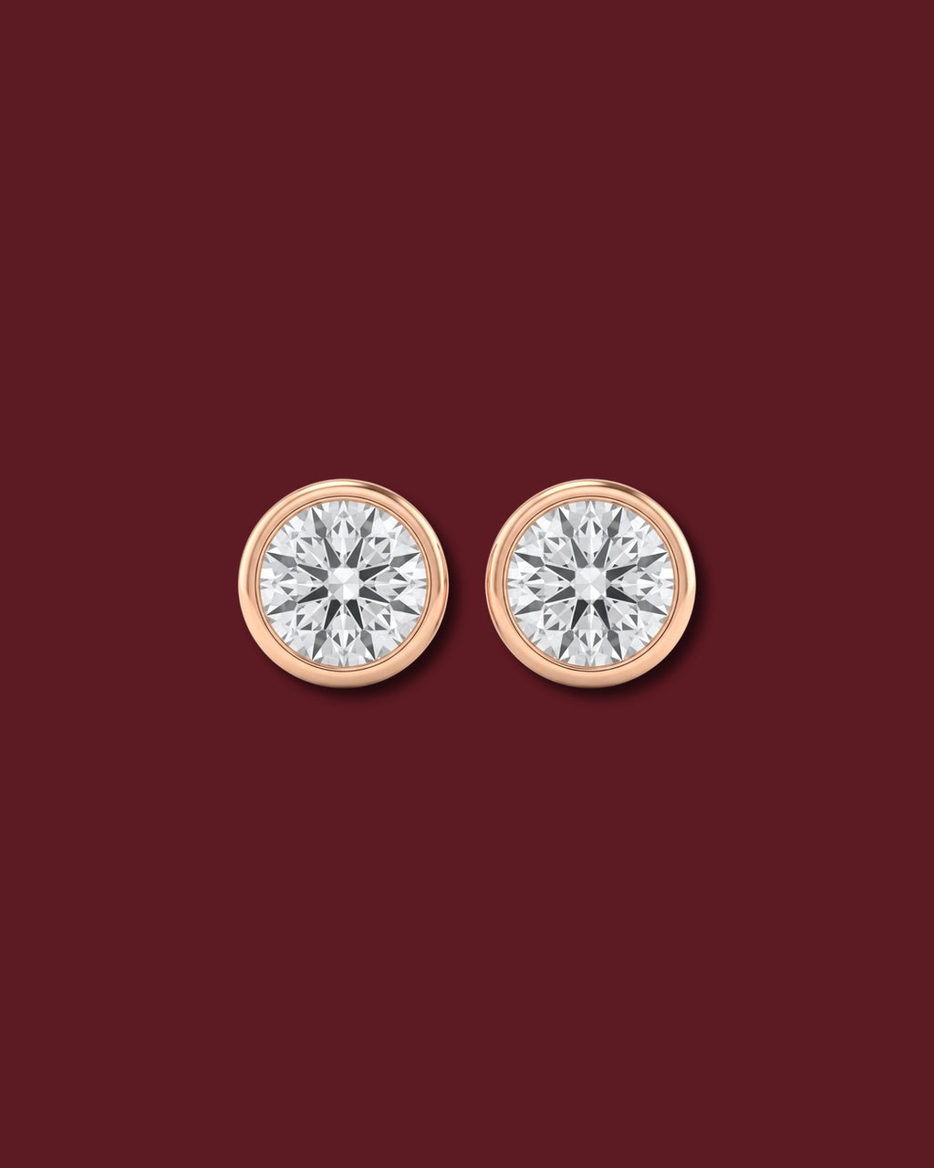 CELINA Round Bezel Stud Earrings