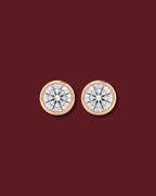 CELINA Round Bezel Stud Earrings