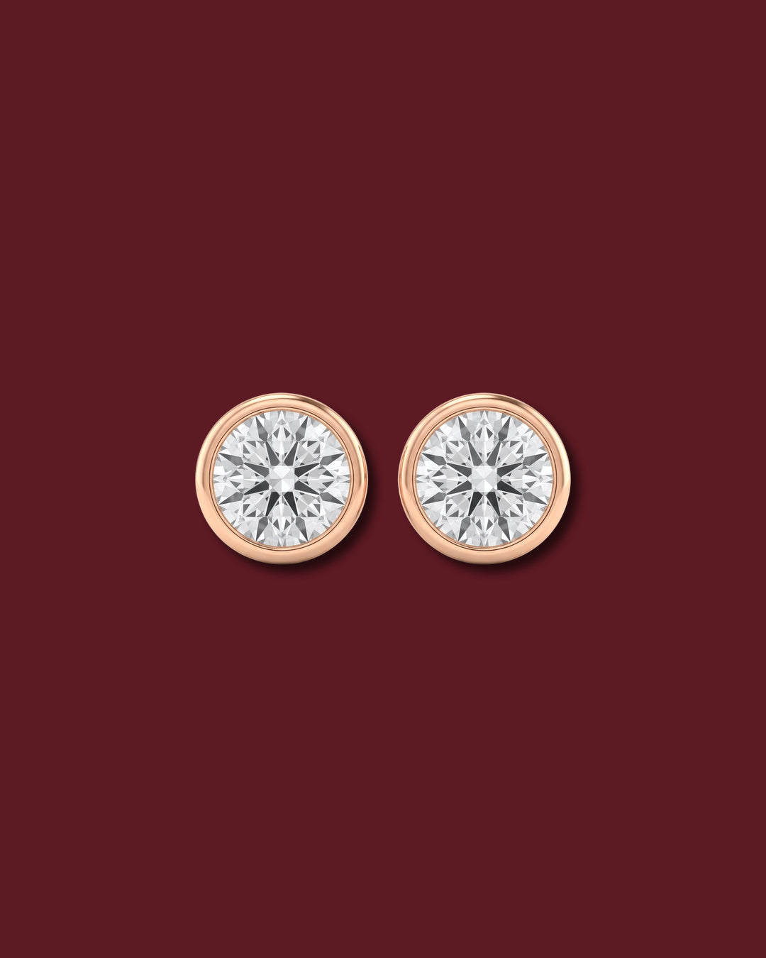 CELINA Round Bezel Stud Earrings