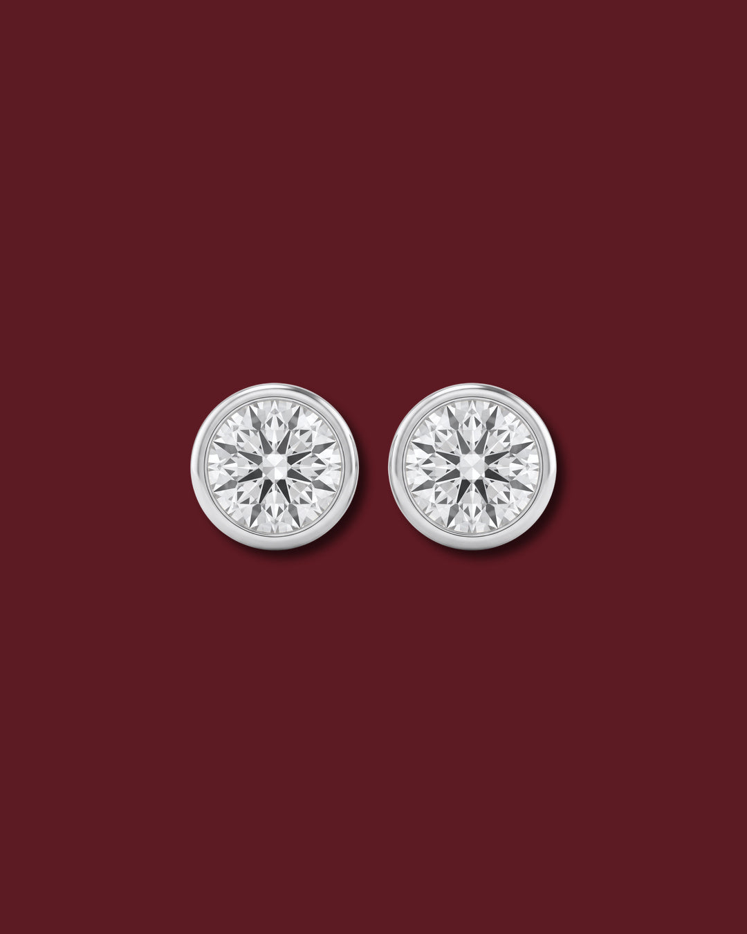 CELINA Round Bezel Stud Earrings