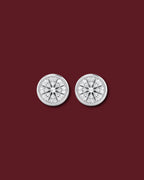 CELINA Round Bezel Stud Earrings