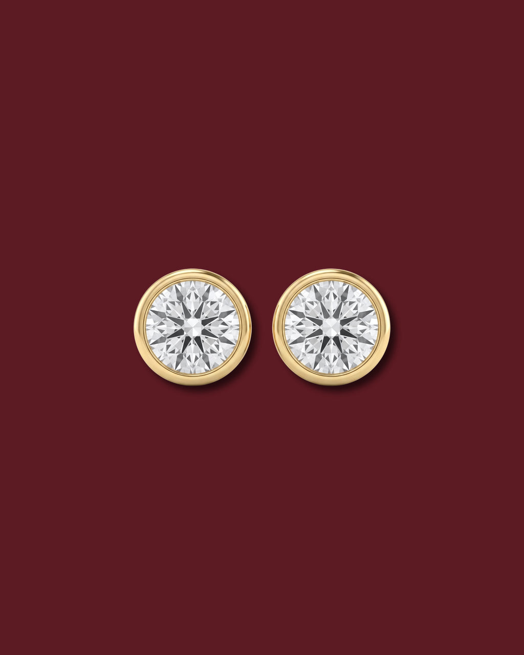CELINA Round Bezel Stud Earrings