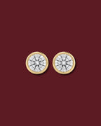 CELINA Round Bezel Stud Earrings