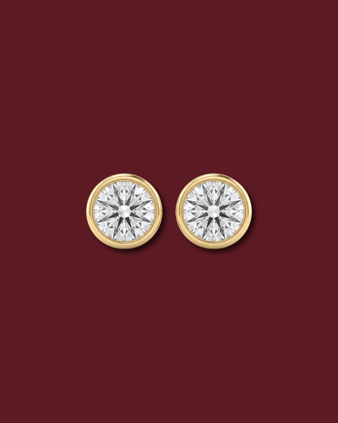 CELINA Round Bezel Stud Earrings