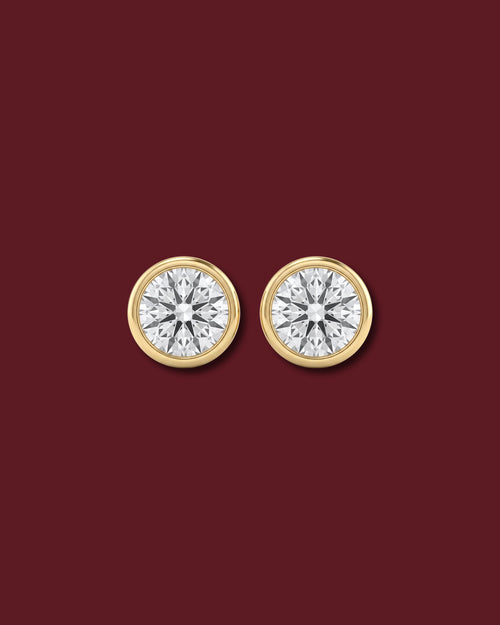 CELINA Round Bezel Stud Earrings