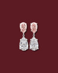 JILA Double Pear Drop Earrings, Pink Diamond