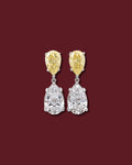 JILA Double Pear Drop Earrings, Yellow Diamond