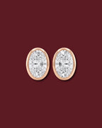 KIM Oval Bezel Stud Earrings