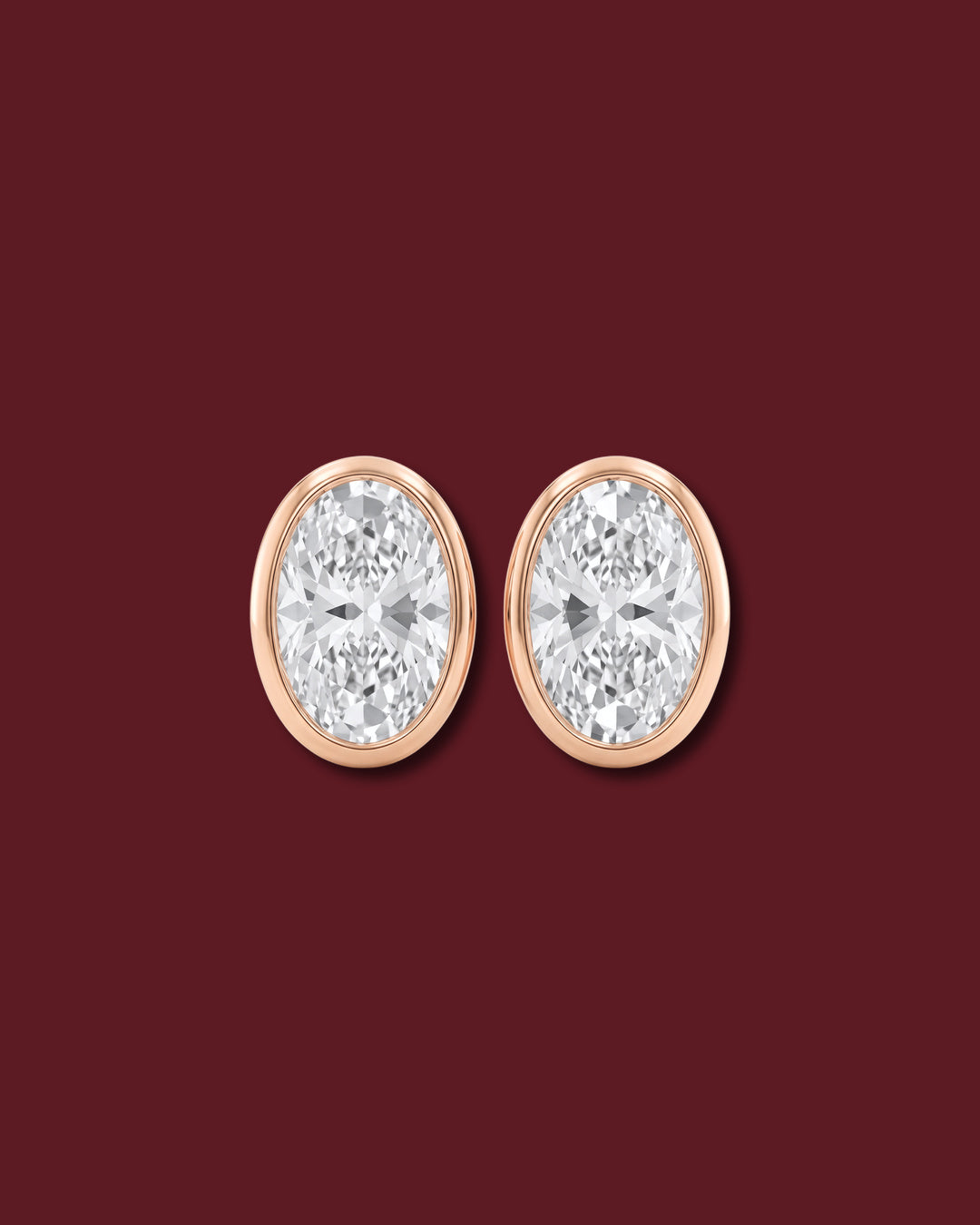 KIM Oval Bezel Stud Earrings