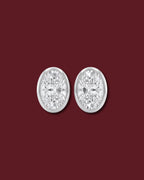 KIM Oval Bezel Stud Earrings