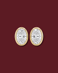 KIM Oval Bezel Stud Earrings