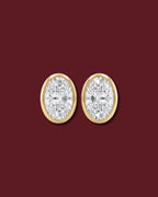KIM Oval Bezel Stud Earrings