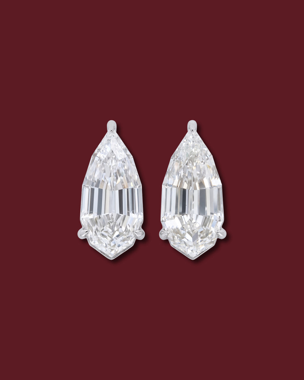 LAYLA Step Cut Pear Stud Earrings
