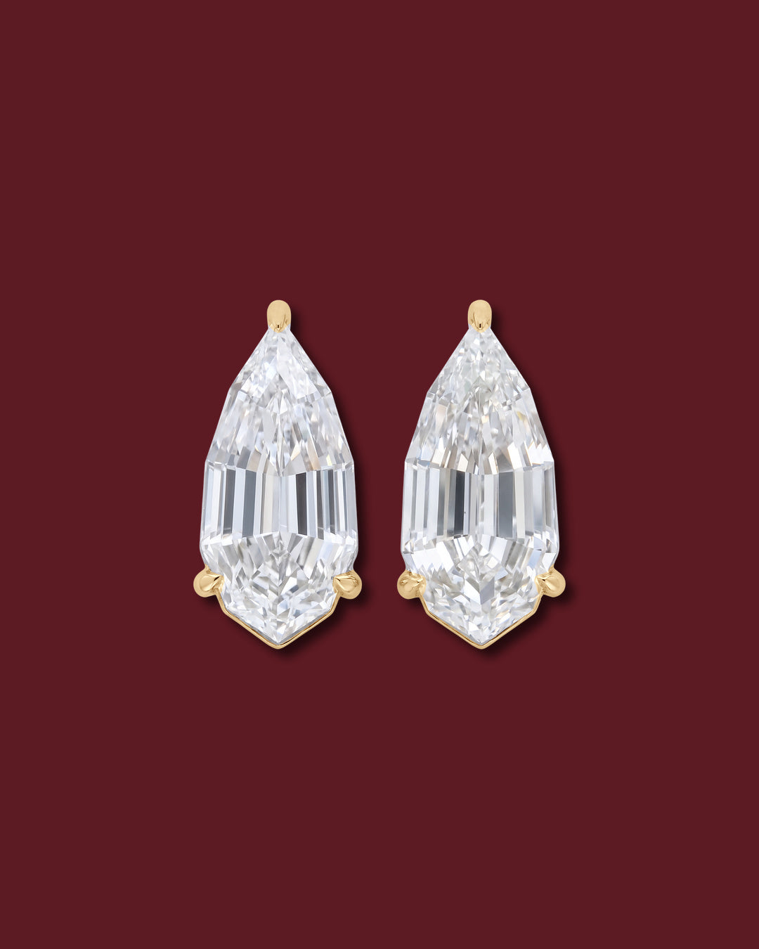 LAYLA Step Cut Pear Stud Earrings